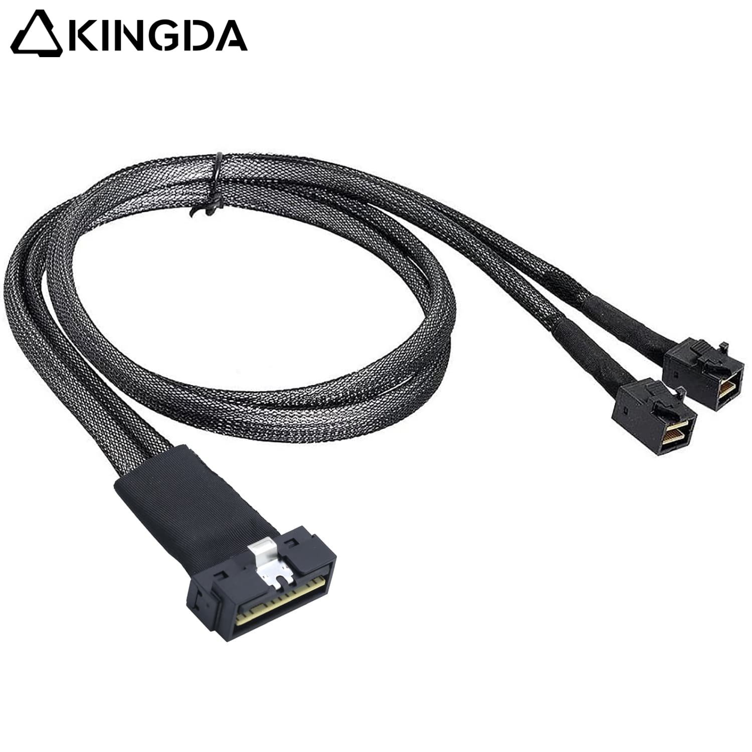 Low profile Slim SAS SFF 8654 8I (74P) to dual straight sff 8643