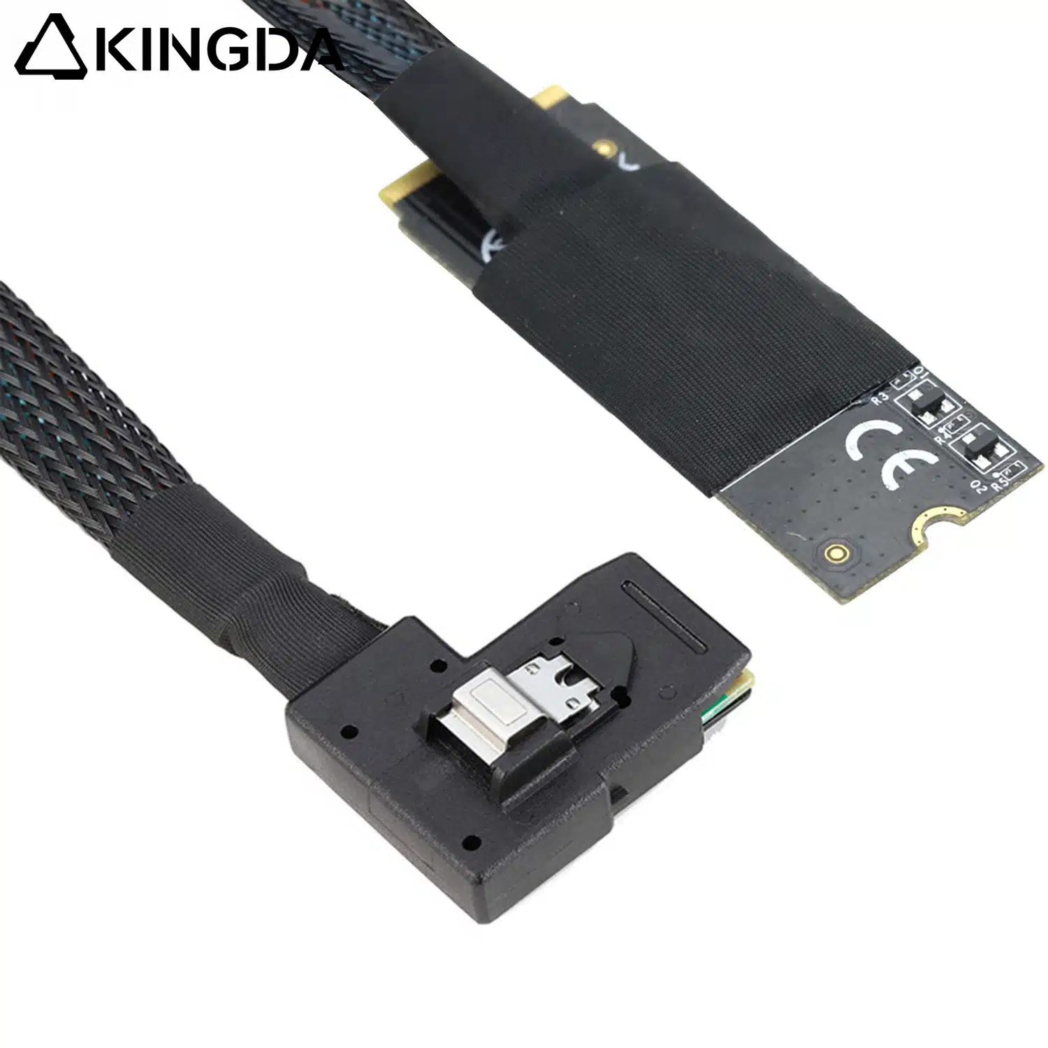 M.2 (M-Key NVMe 2260) to SAS left turn SFF-8087