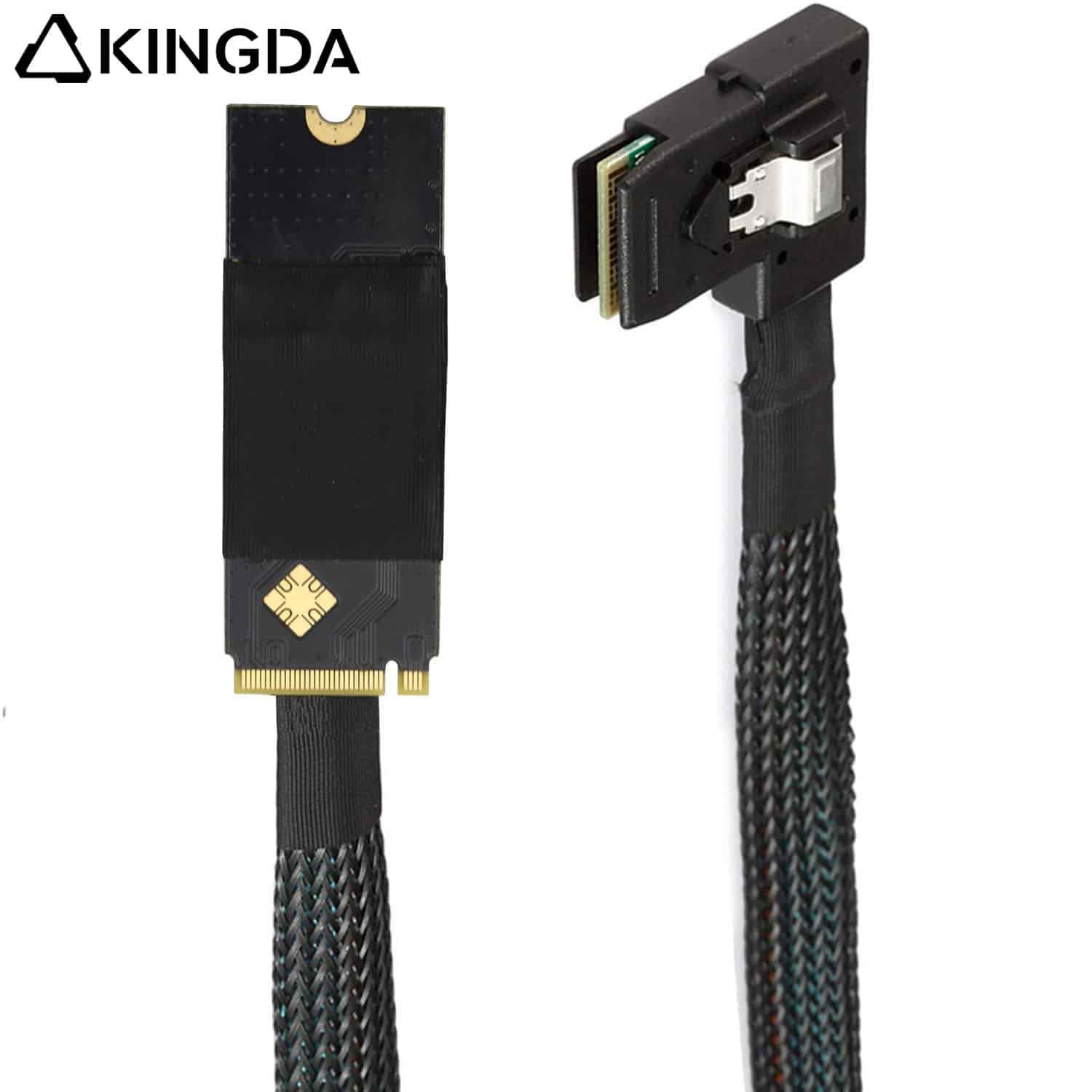 M.2 (M-Key NVMe 2260) to SAS right angle SFF-8087