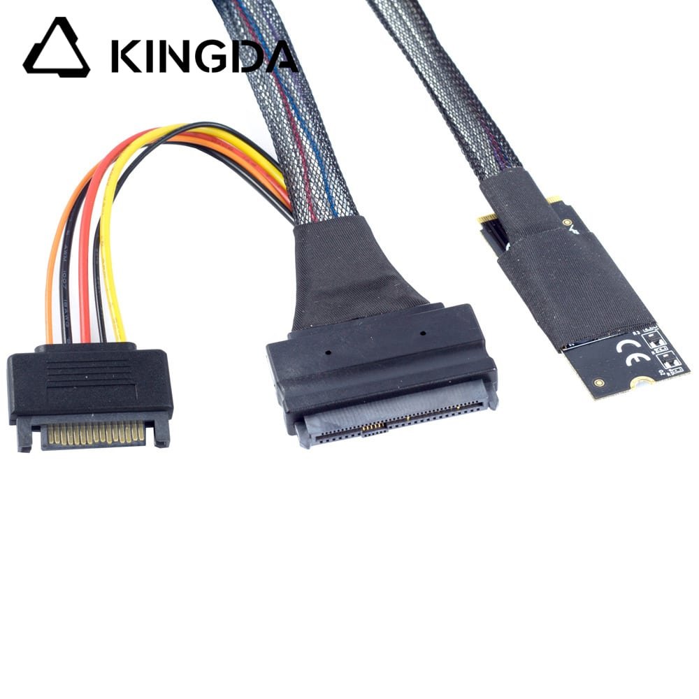 M.2 M-Key SFF-8643 to U.2 SFF-8639 sata power 15P