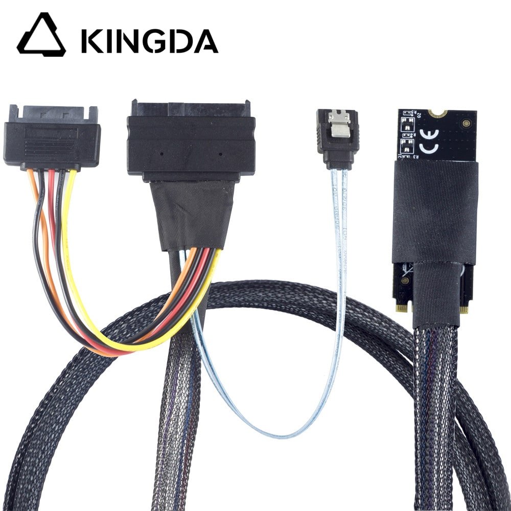 M.2 M-Key SFF-8643 to U.2 SFF-8639 with SATA 15P and sata 7P