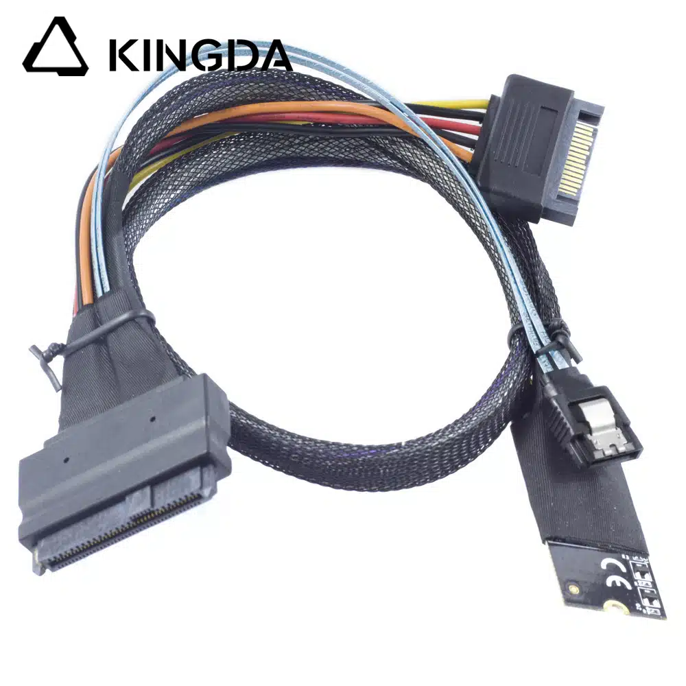 M.2 M-Key SFF-8643 to U.2 SFF-8639 with SATA 15P and straight sata 7P