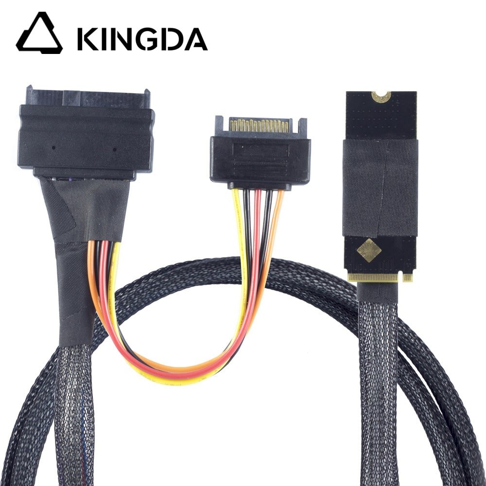 M.2 M-Key SFF-8643 to U.2 SFF-8639 with SATA 15P power