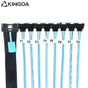 MCIO 8I 74PIN TO 8 port 90 degree sata 7p cable