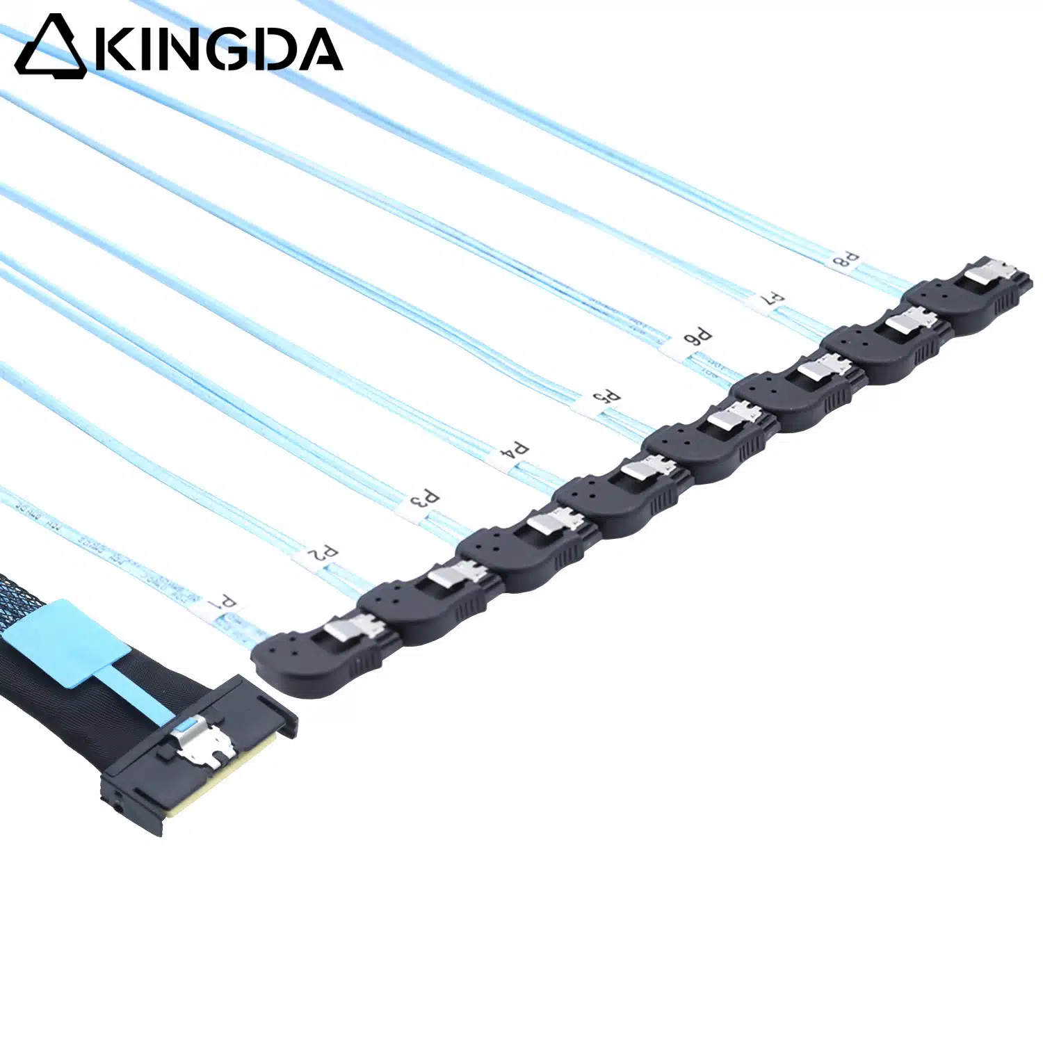 MCIO 8I 74PIN TO 8 port left turn sata 7p cable