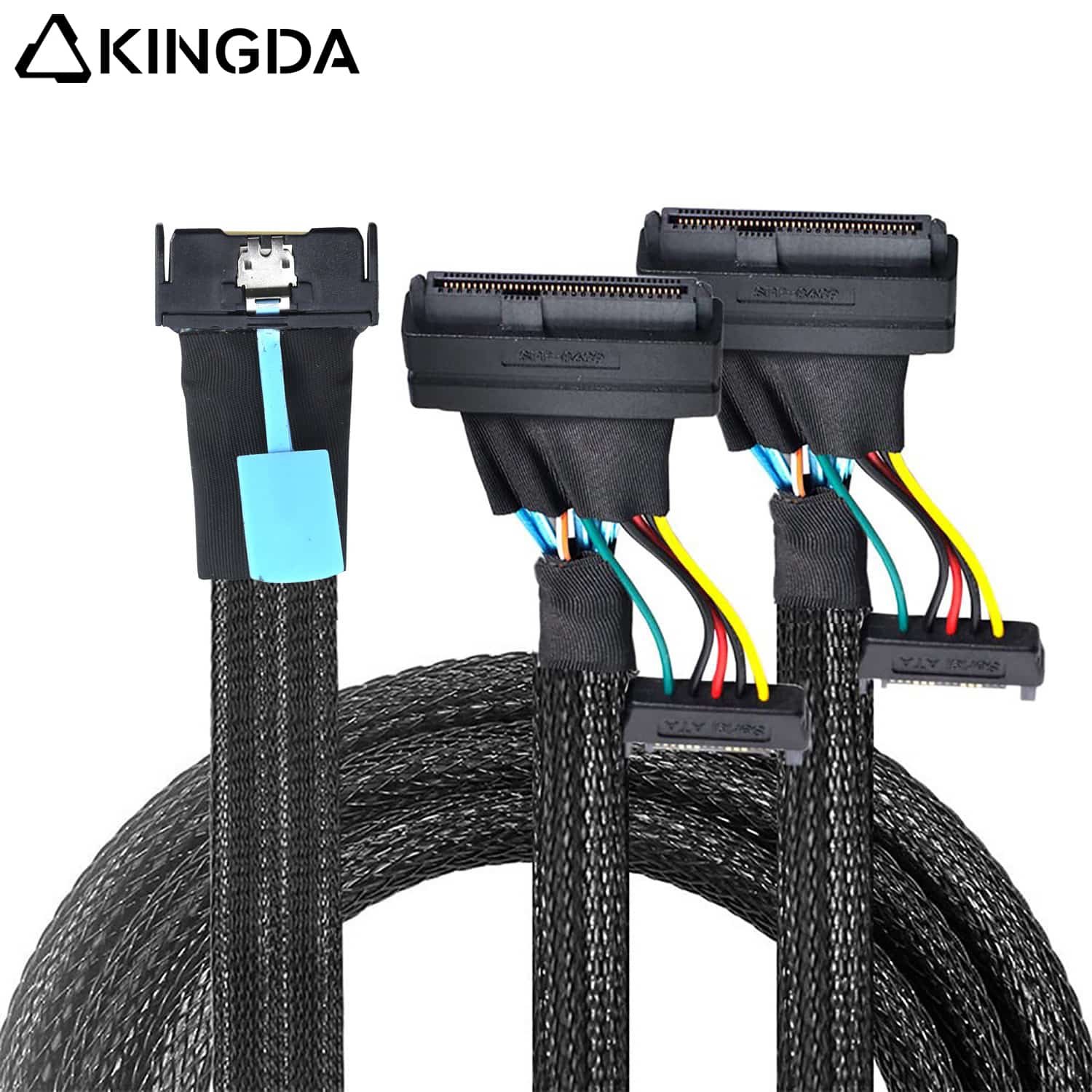 MCIO Cable TO 2X SFF 8639 WITH SATA 15P