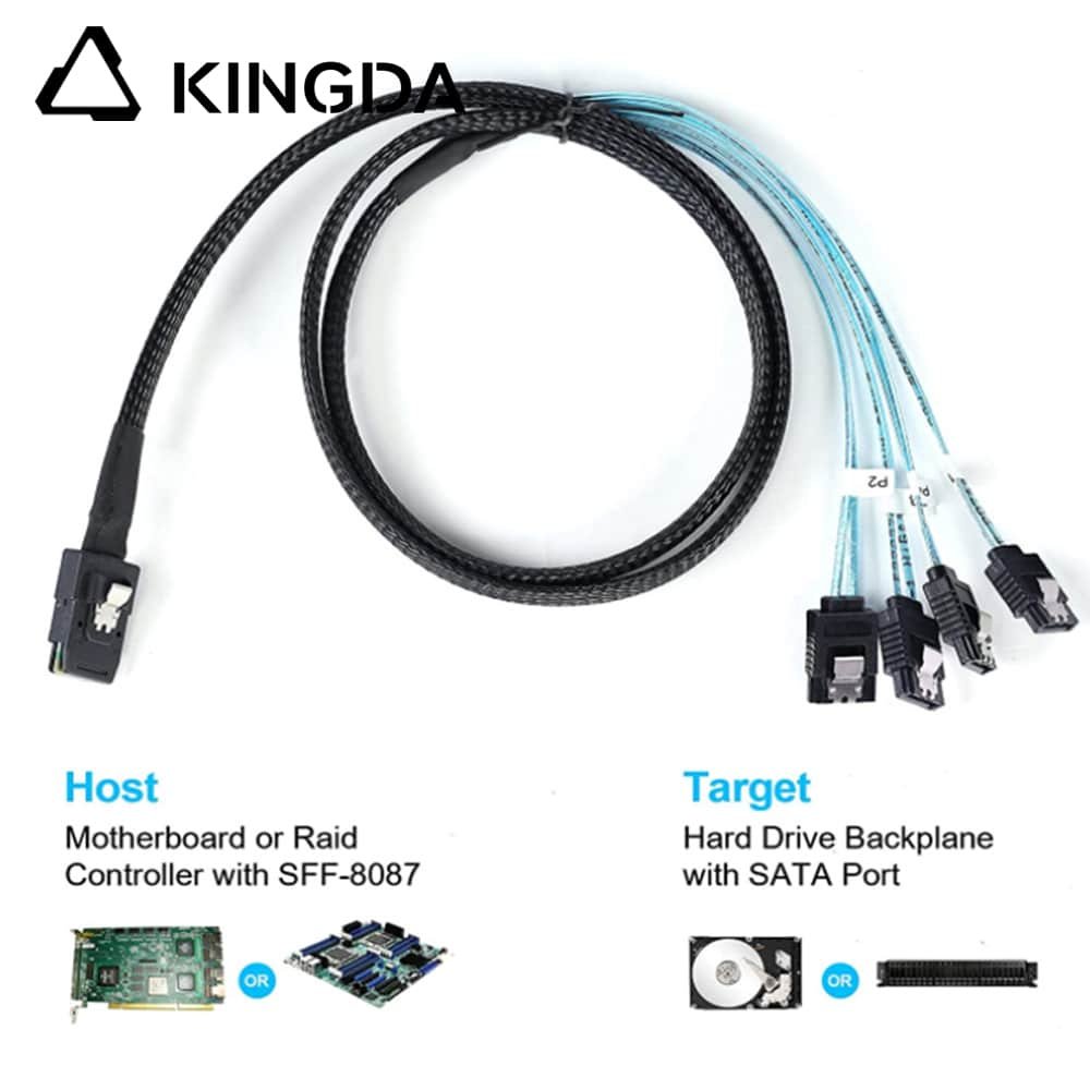 MINI SAS 8087 to 4X SATA Server Internal High-Speed Connection Wire Harness