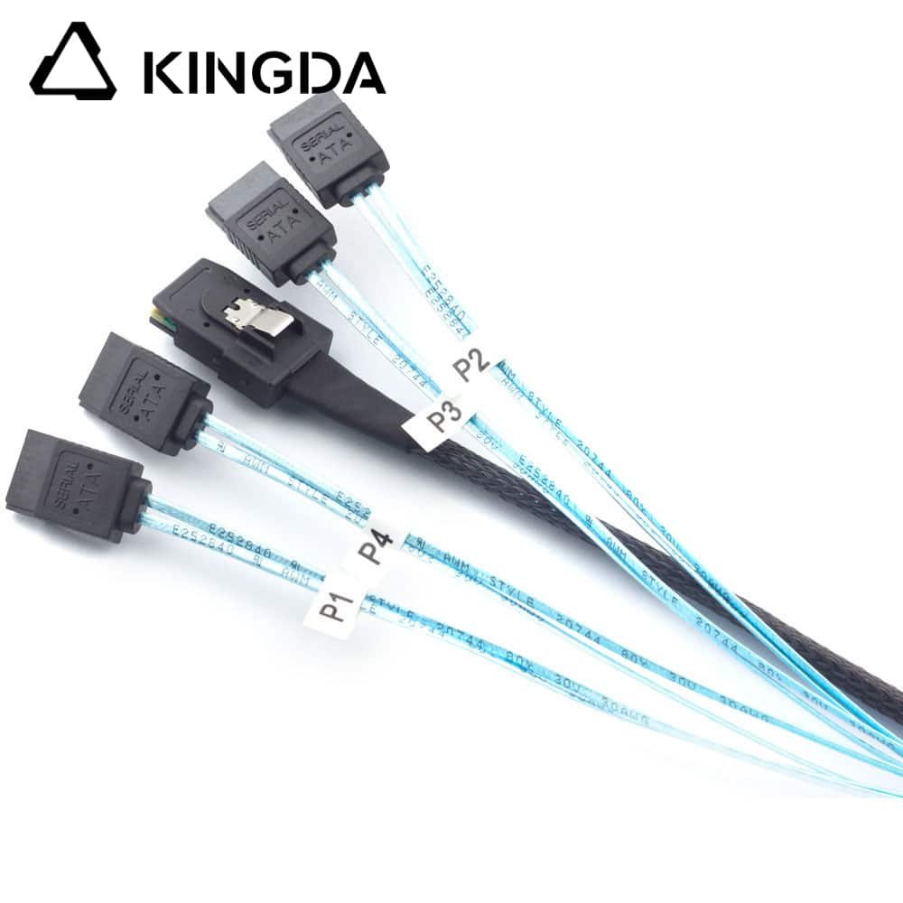MINI SAS 8087 to 4X SATA without Spring Positive Connector Server Internal High-speed Connection cable