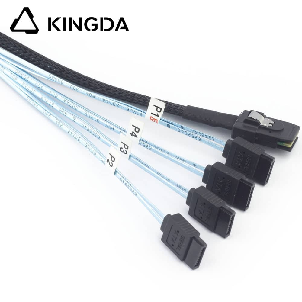MINI SAS 8087 to 4X SATA without Spring Reversed Connector Server Internal High-speed Connection cable