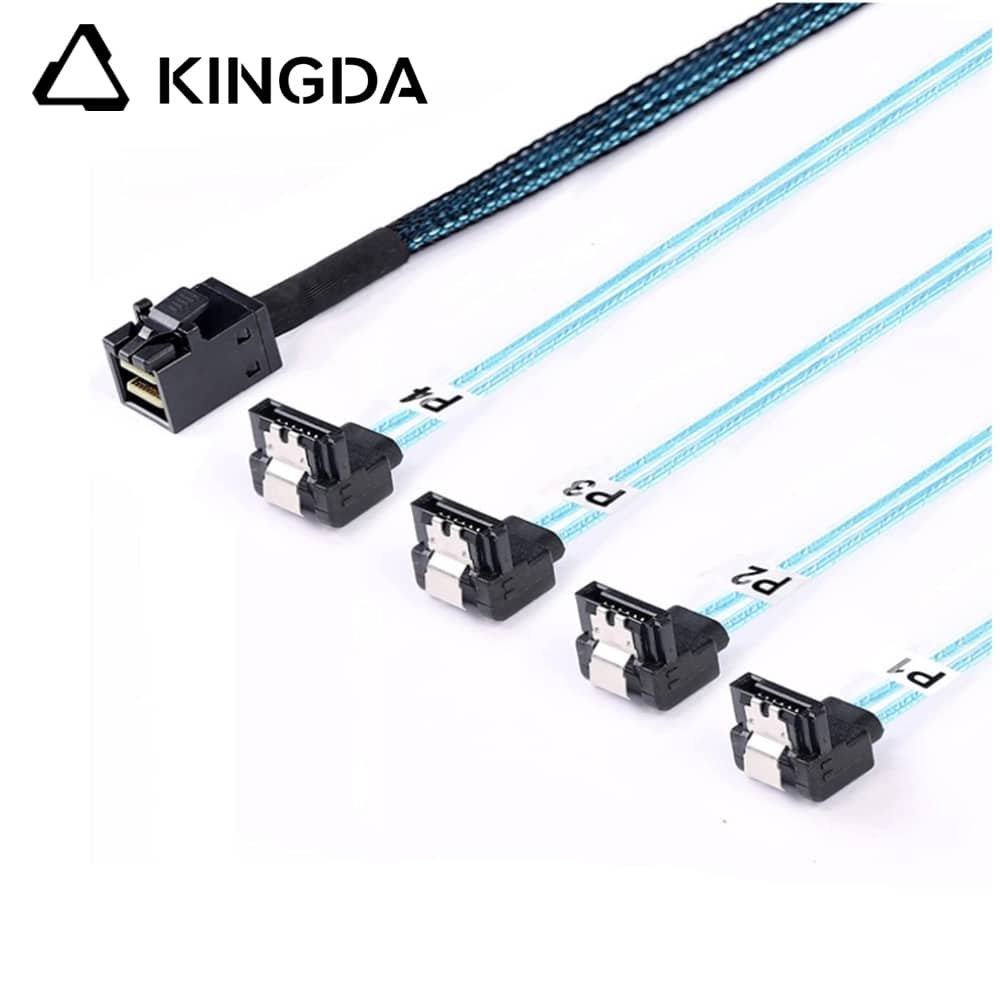 MINI SAS 8643 TO 4x 90 degree SATA 7P female cable