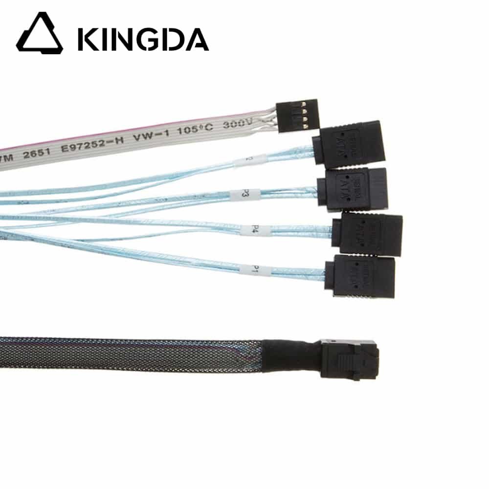 MINI SAS 8643 TO SATA 7P female with sideband 4p cable