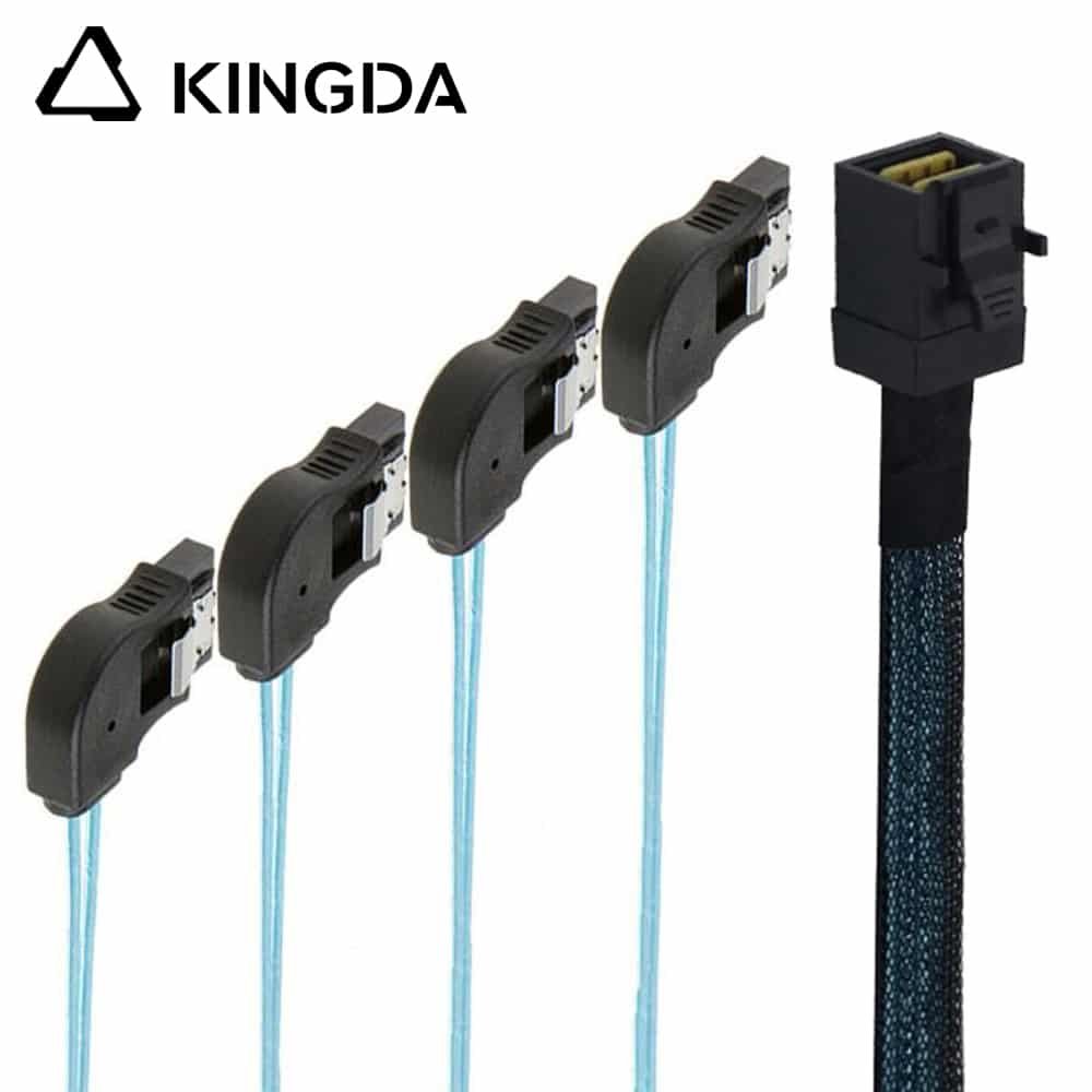 MINI SAS 8643 to 4X right turn SATA 7P female cable