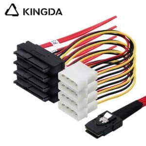 MINI SAS SFF-8087 TO 4X SFF-8482 with Power Servers In-computer Red High-Speed Connection Cable