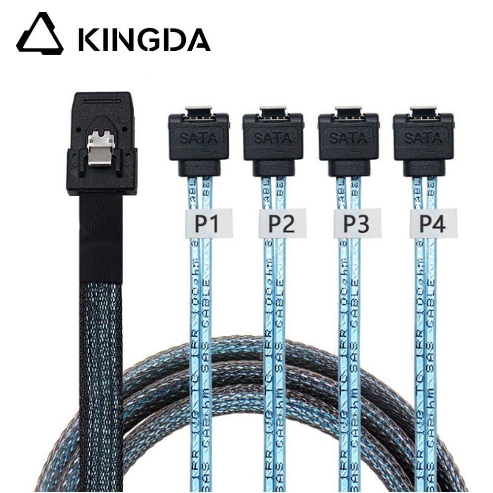 Mini SAS HD SFF-8087 to 4X Right angle 90 degree SATA High Speed Server Internal Connection Wire Harness