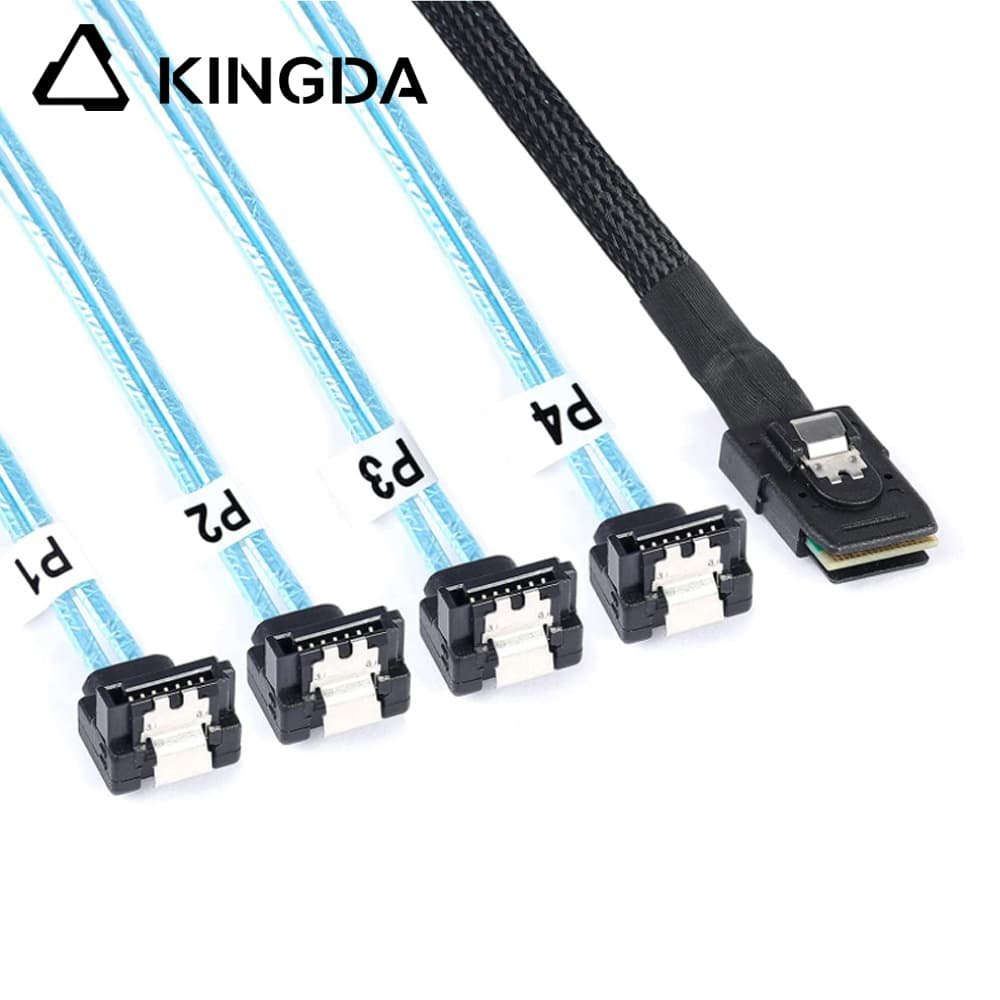 Mini SAS HD SFF-8087 to 4X Right angle 90 degree SATA High Speed Server Internal Connection Wire Harness
