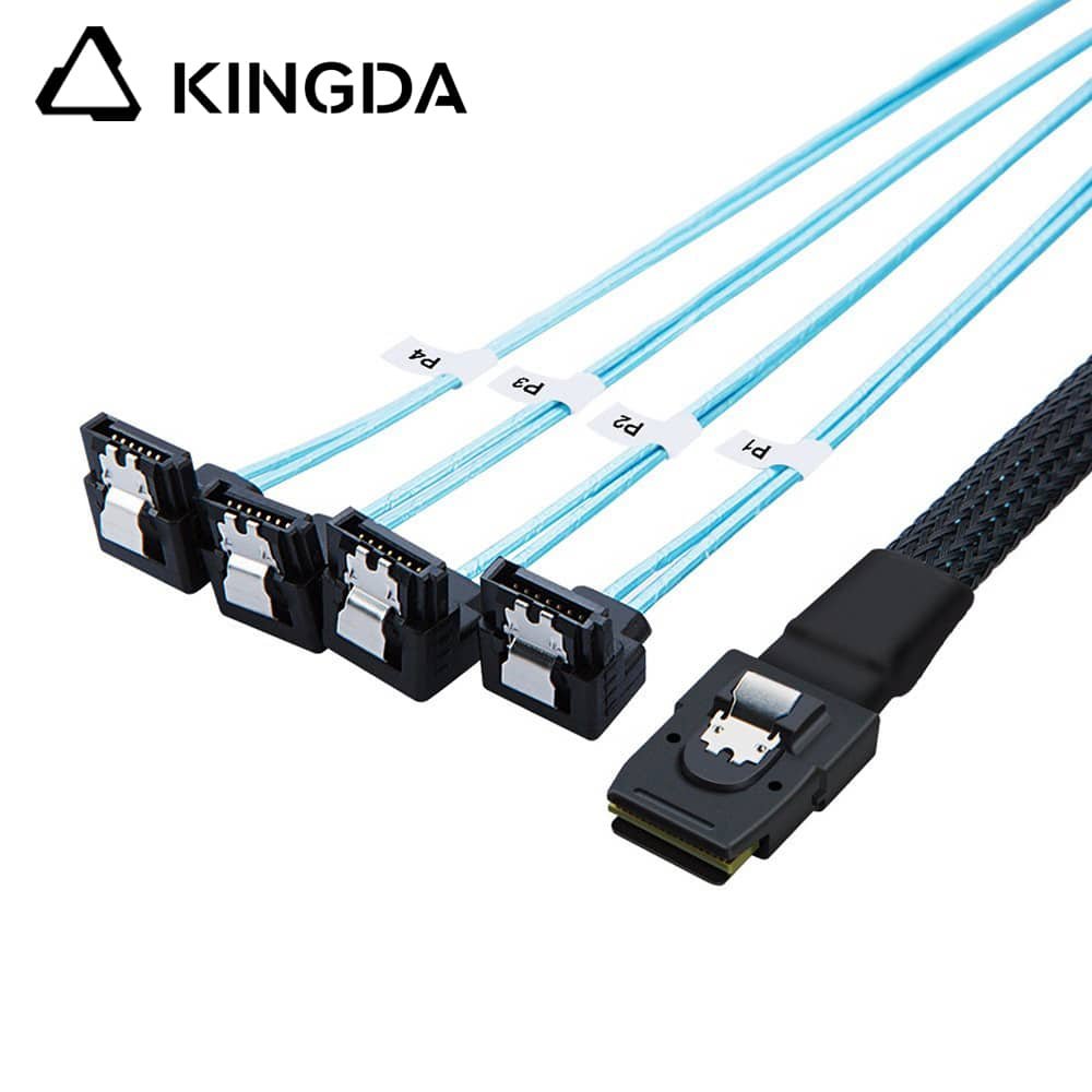 Mini SAS HD SFF-8087 to 4X Right angle 90 degree SATA High Speed Server Internal Connection Wire Harness
