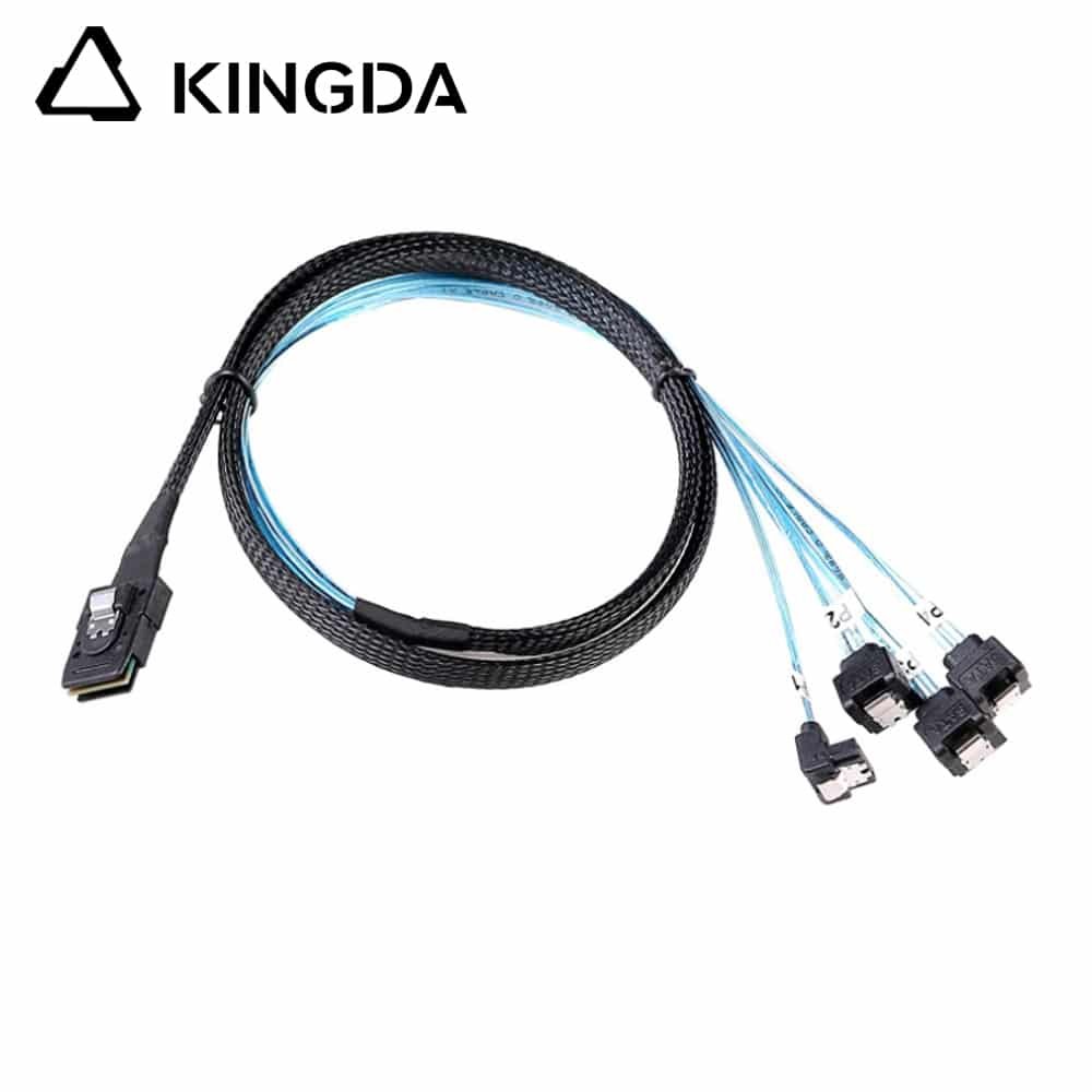 Mini SAS HD SFF-8087 to 4X Right angle 90 degree SATA High Speed Server Internal Connection Wire Harness