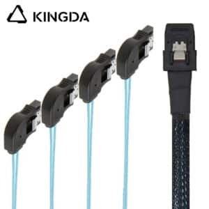 Mini SAS HD SFF-8087 to 4X Right turn 90 degree SATA High Speed Server Internal Connection Wire Harness