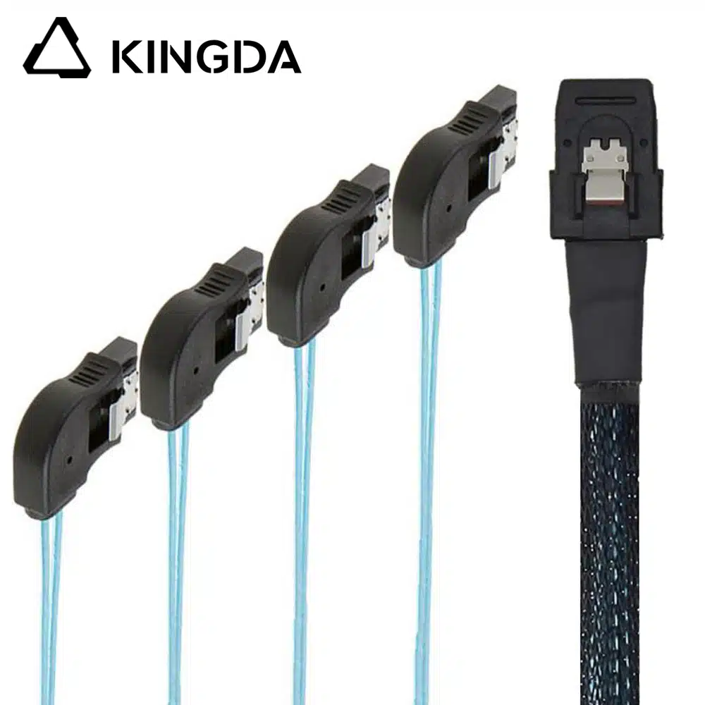 Mini SAS HD SFF-8087 to 4X Right turn 90 degree SATA High Speed Server Internal Connection Wire Harness