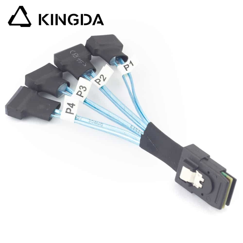Mini SAS HD SFF-8087 to 4X SATA 7P male High Speed Server Internal Connection Wire Harness (6)