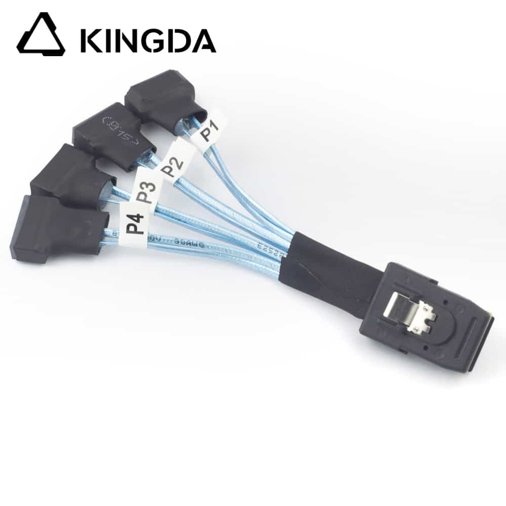 Mini SAS HD SFF-8087 to 4X SATA 7P male High Speed Server Internal Connection Wire Harness