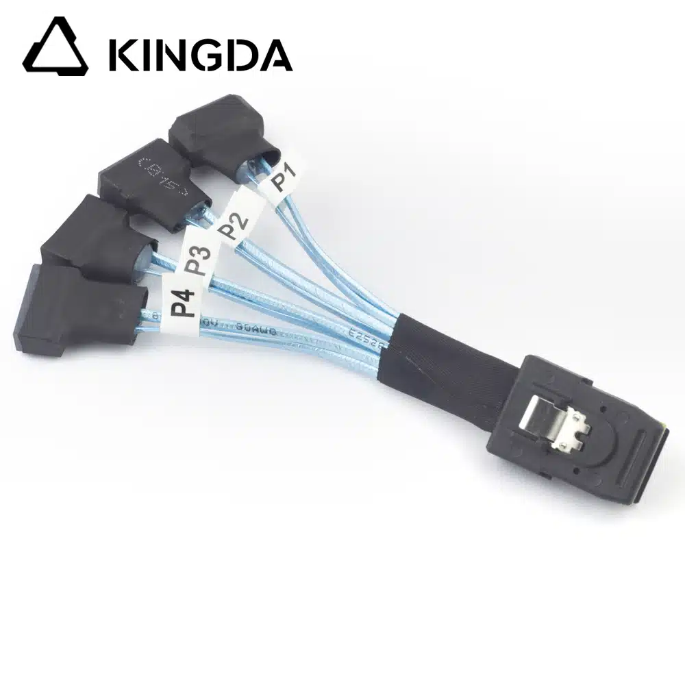Mini SAS HD SFF-8087 to 4X SATA 7P male High Speed Server Internal Connection Wire Harness