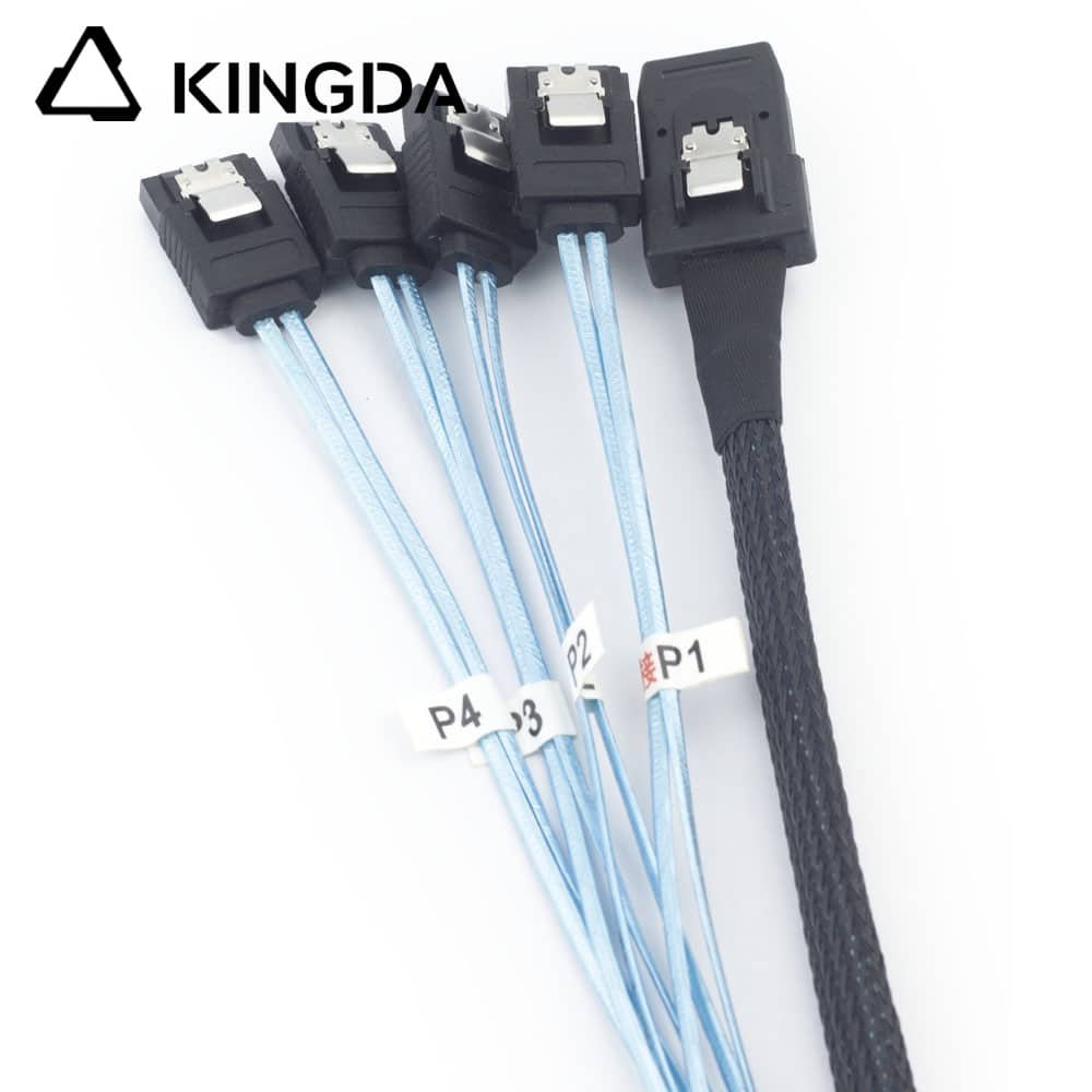 Mini SAS HD SFF-8087 to 4X SATA 7P with spring High Speed Server Internal Connection Wire Harness