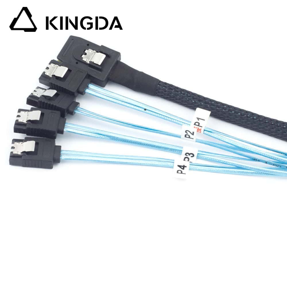 Mini SAS HD SFF-8087 to 4X SATA 7P with spring High Speed Server Internal Connection Wire Harness