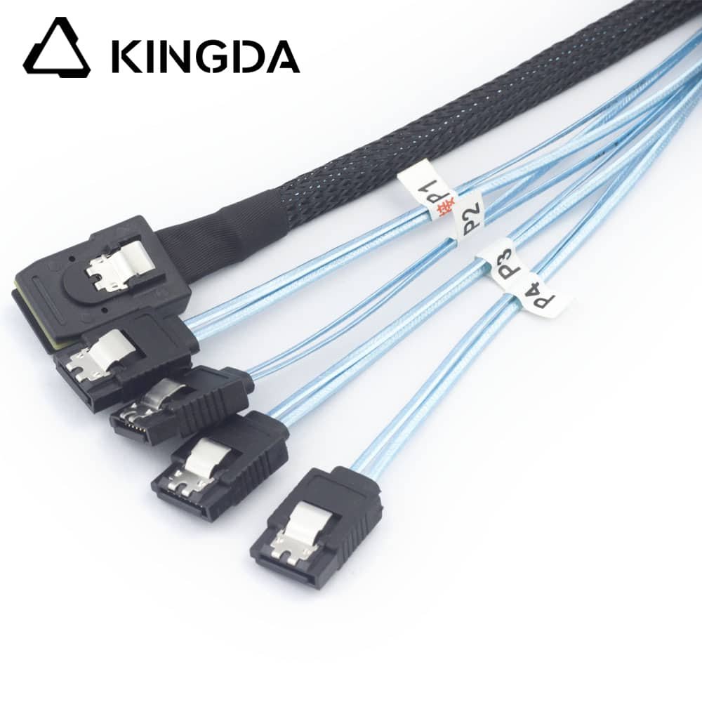 Mini SAS HD SFF-8087 to 4X SATA 7P with spring High Speed Server Internal Connection Wire Harness