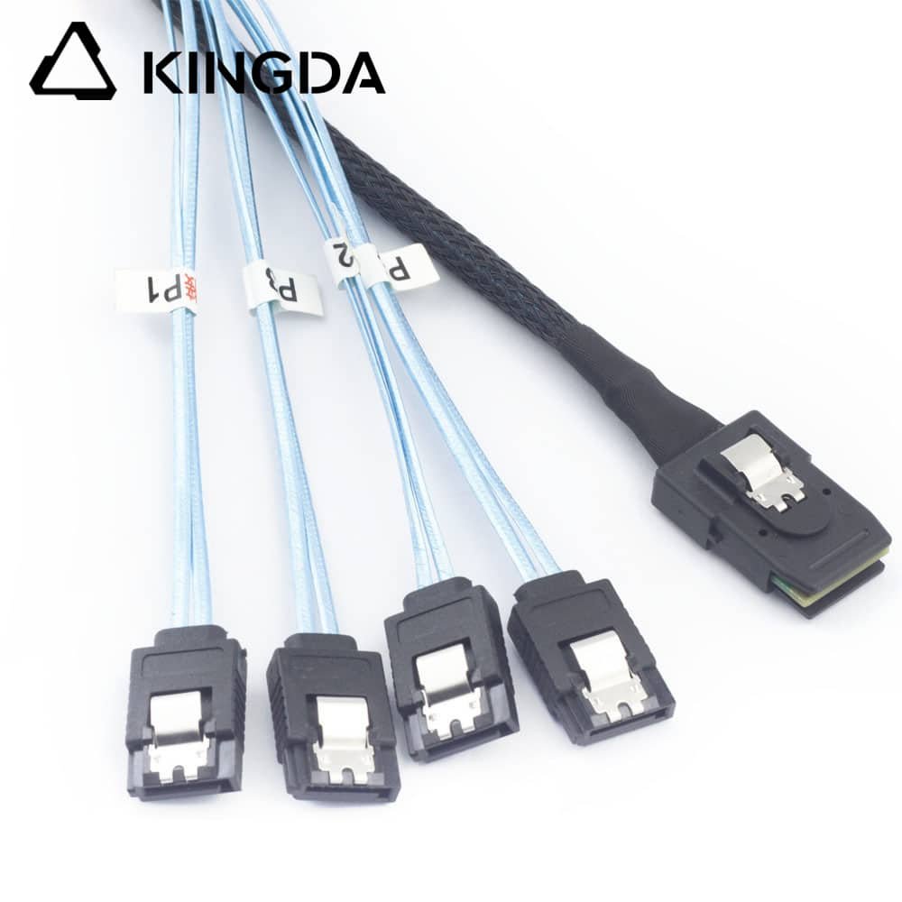 Mini SAS HD SFF-8087 to 4X SATA 7P with spring High Speed Server Internal Connection Wire Harness