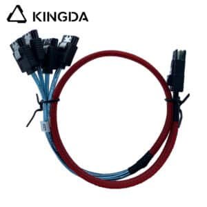 Mini SAS HD SFF-8087 to 4X SATA 7P with spring High Speed red Server Internal Connection Wire Harness