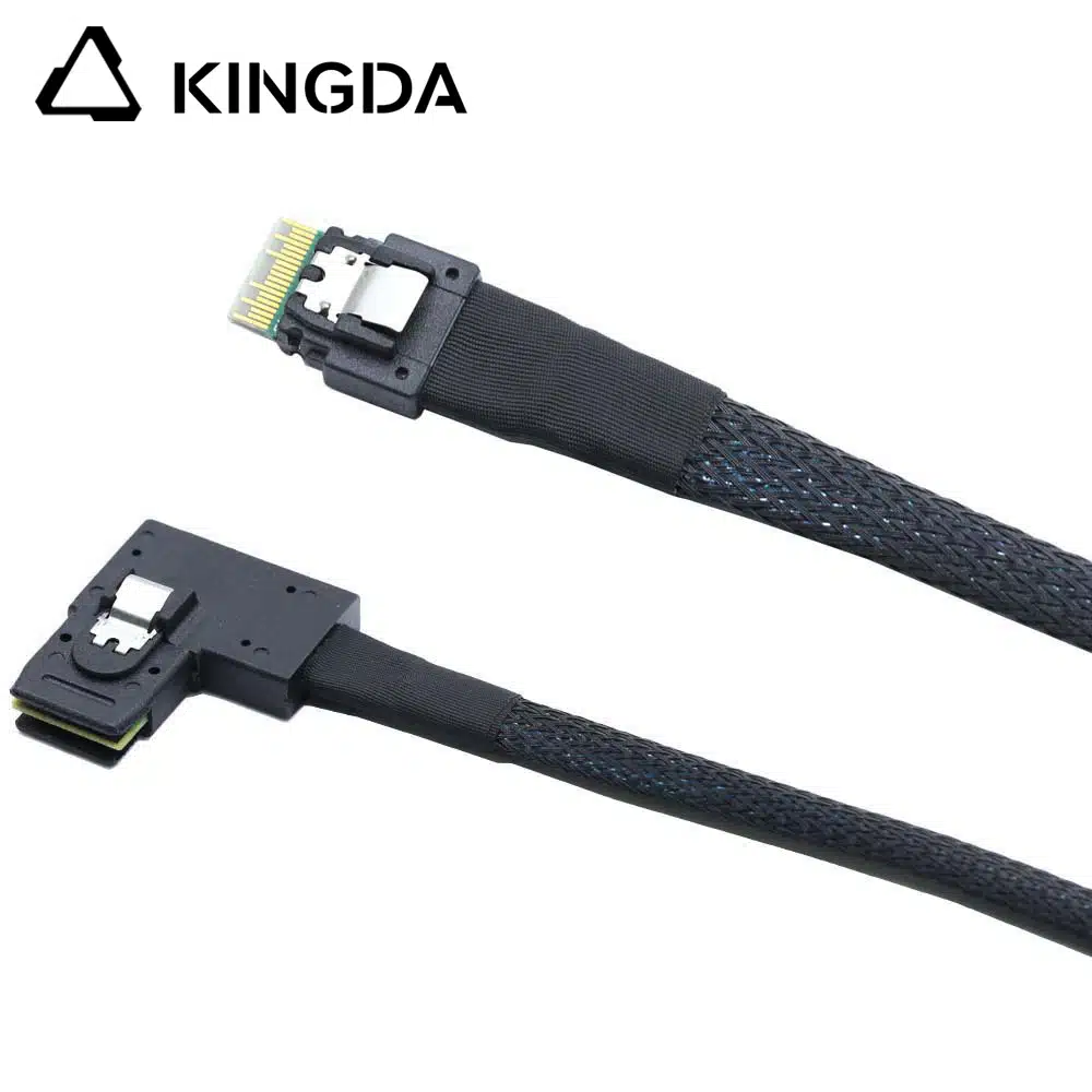 Mini SAS SFF 8654 4I 38P male to left bend SFF 8087