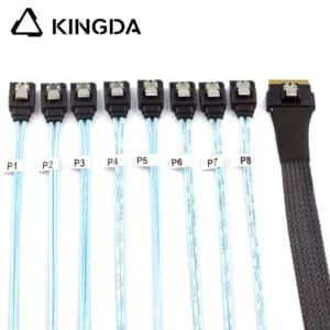 PCI E Slim SAS SFF 8654 8I to 8 SATA 7P female cable
