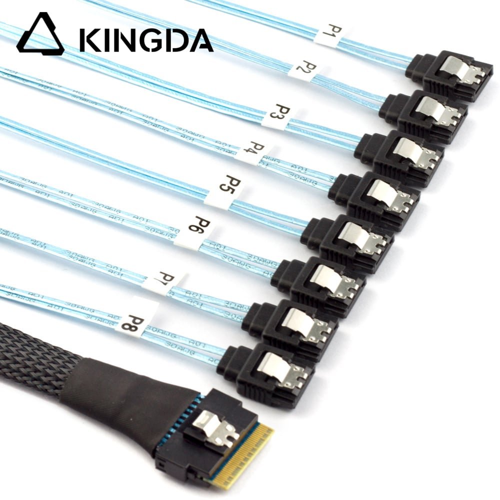 PCI E Slim SAS SFF 8654 8I to 8 SATA 7P female