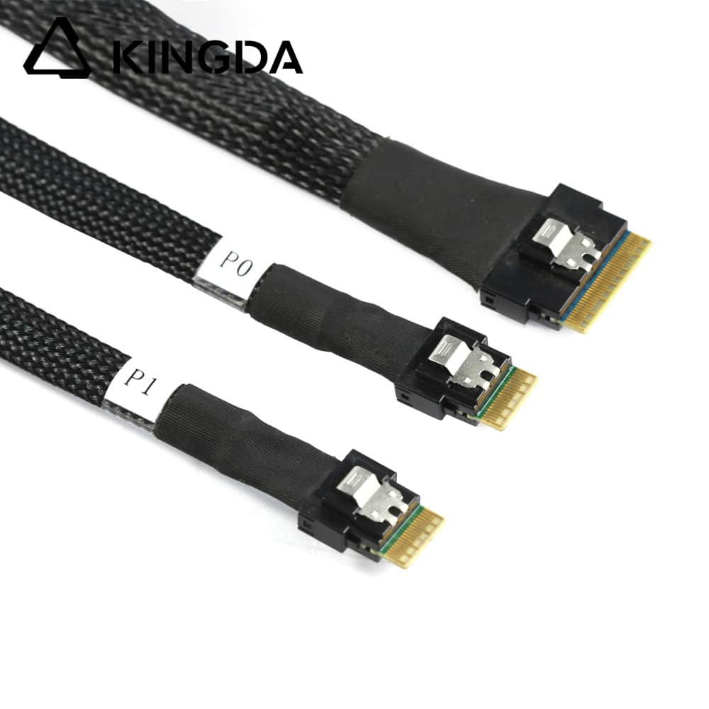 PCI E Slim SAS SFF 8654 8I to dual SFF 8654 4I