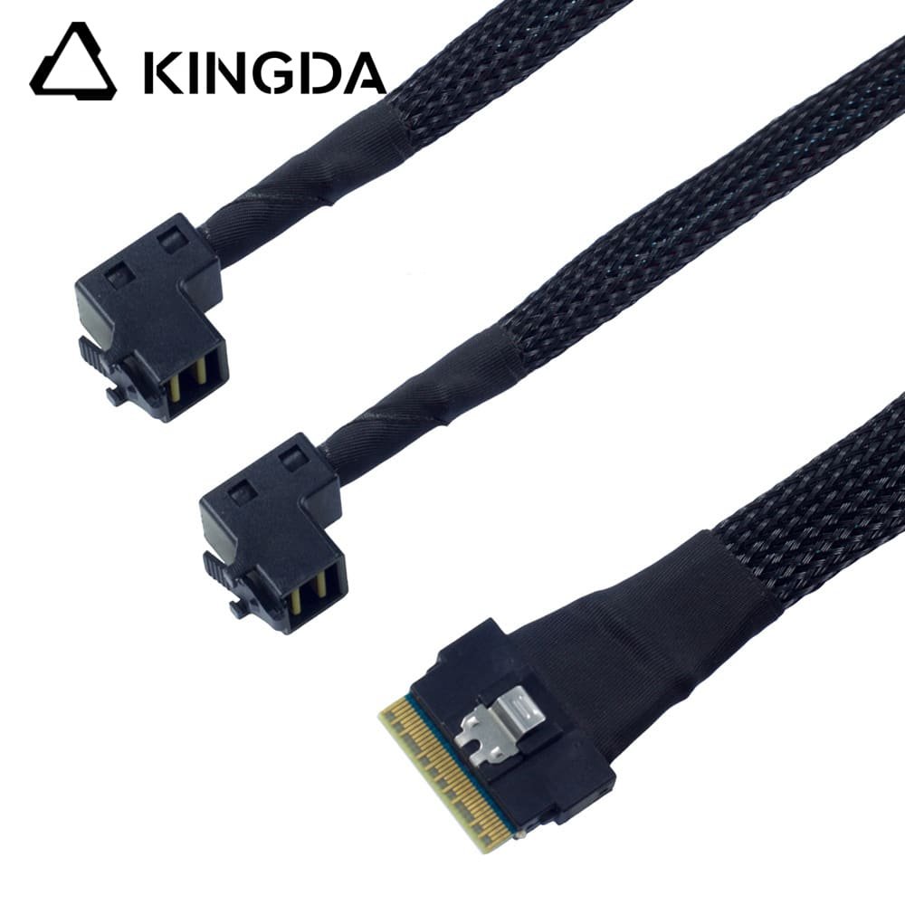 PCI E Slim SAS SFF 8654 8I to dual right angle SFF 8643