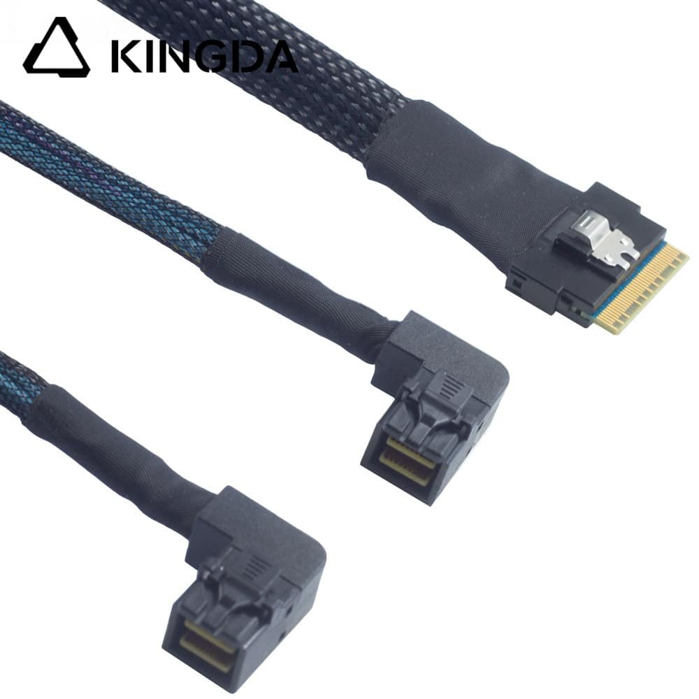 PCI E Slim SAS SFF 8654 8I to dual right turn SFF 8643