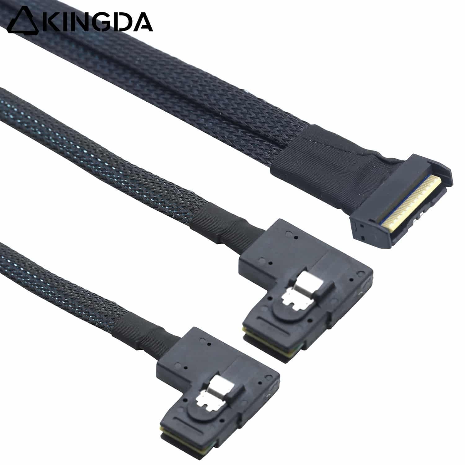 PCIE 5.0 MCIO 8654 8I to 2poft right bend SFF 8087