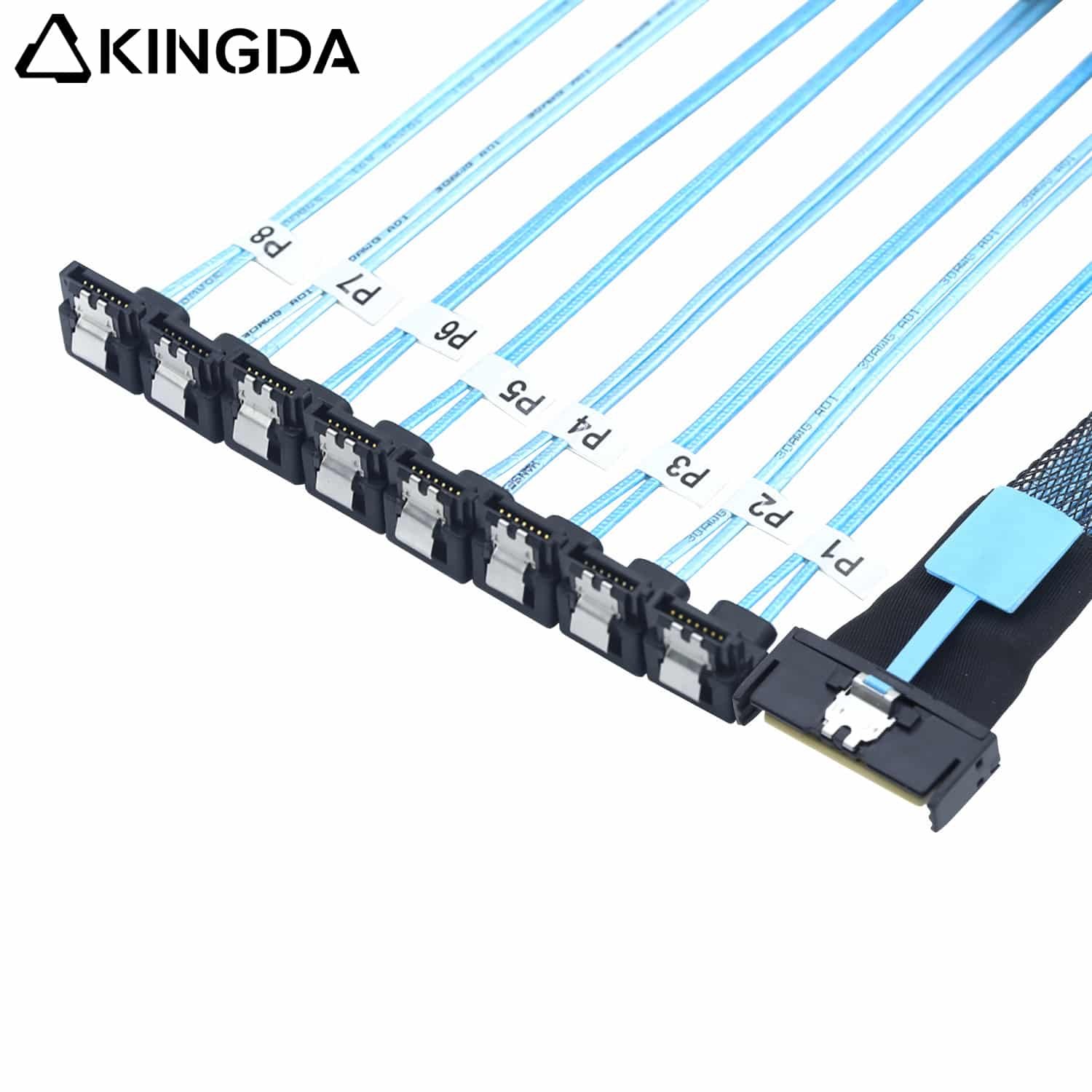 PCIE 5.0 MCIO 8I to 8 port bend sata 7p cable