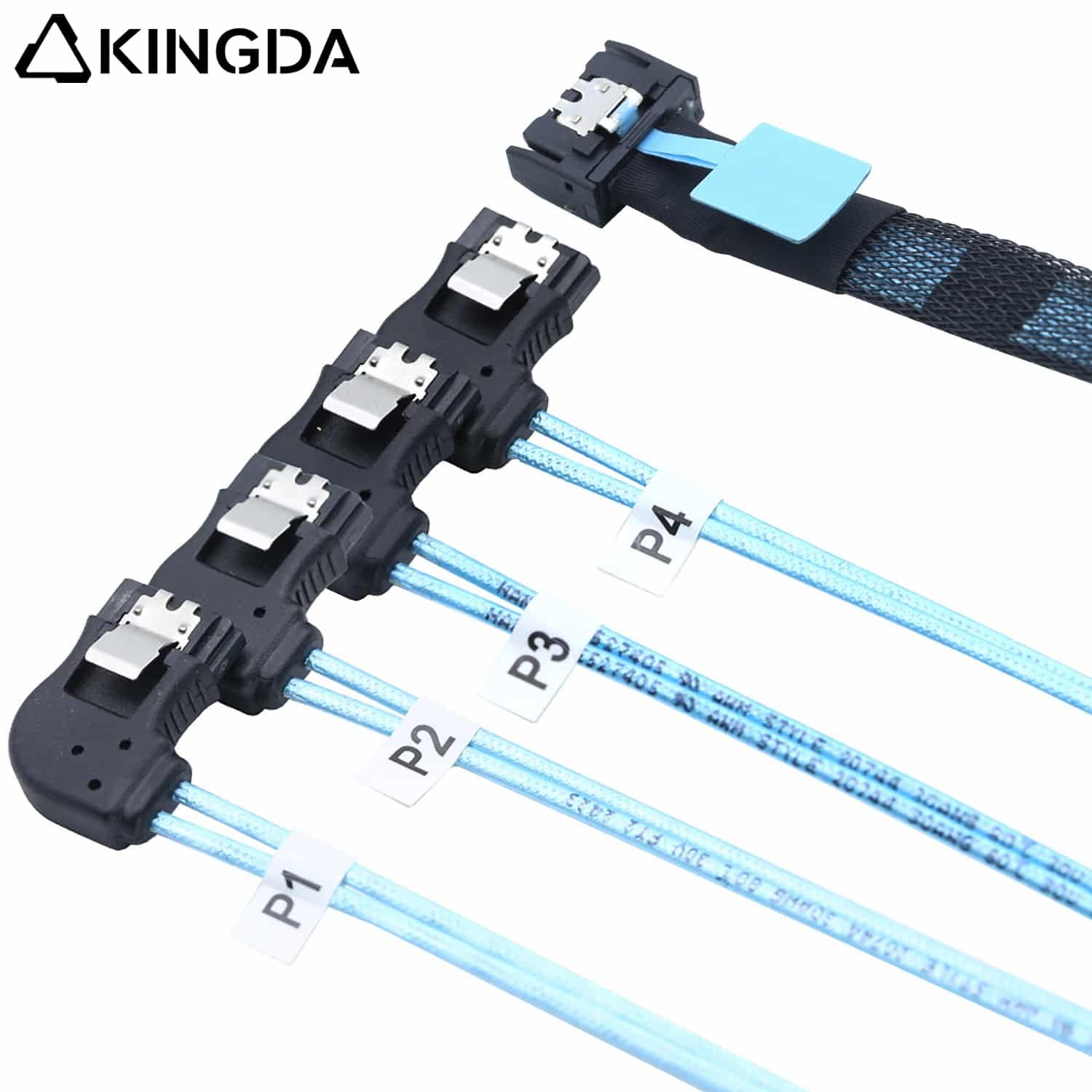 PCIE 5.0 MCIO SFF 8654 4i to 4 90 degree sata