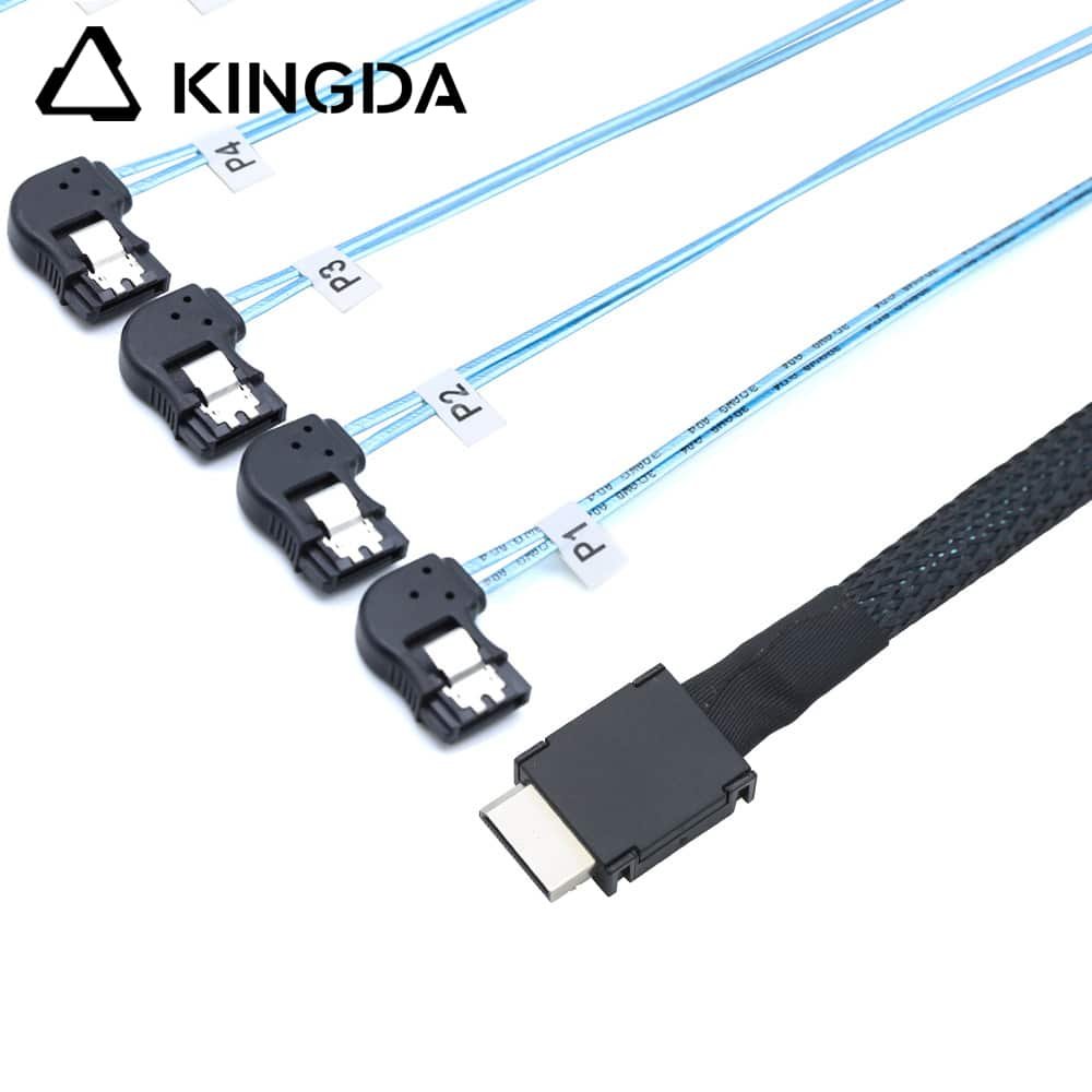 PCIE Oculink SFF 8611 4I 42P TO 4 port 90 degree SATA 7P