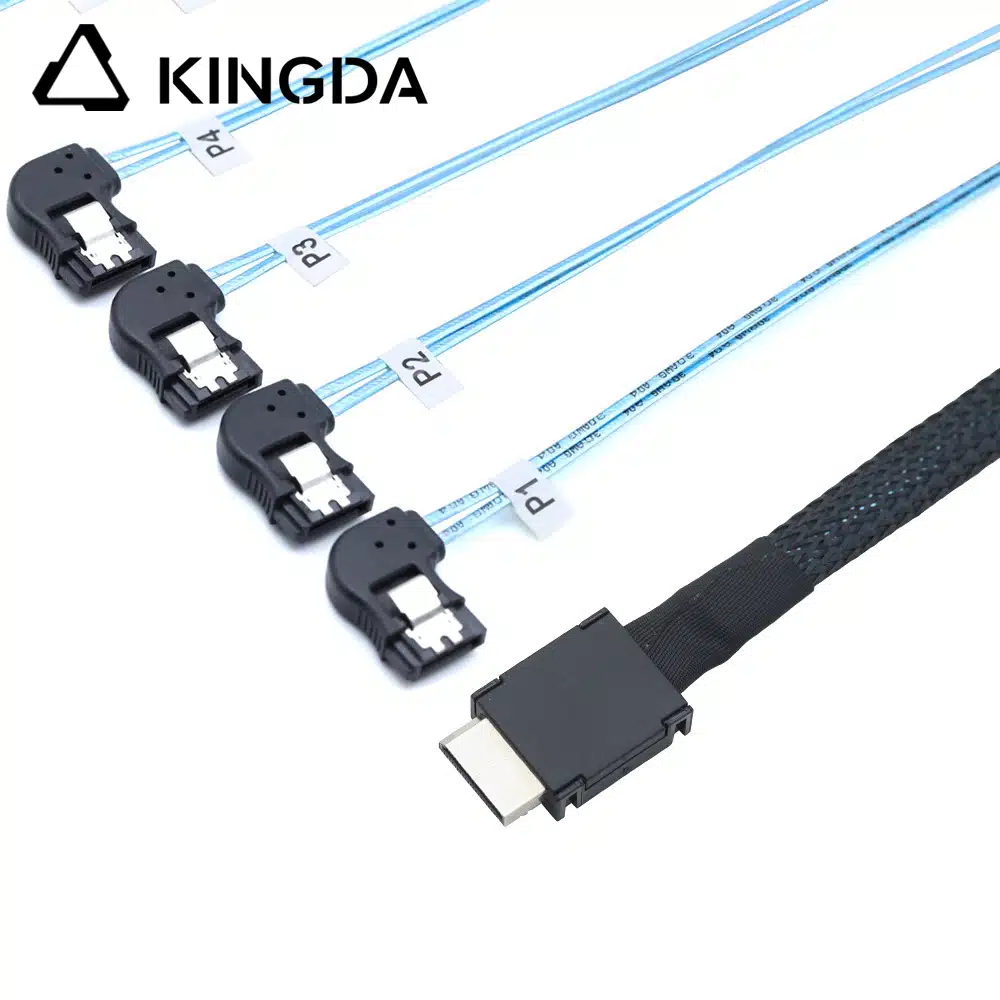 PCIE Oculink SFF 8611 4I 42P TO 4 port 90 degree SATA 7P