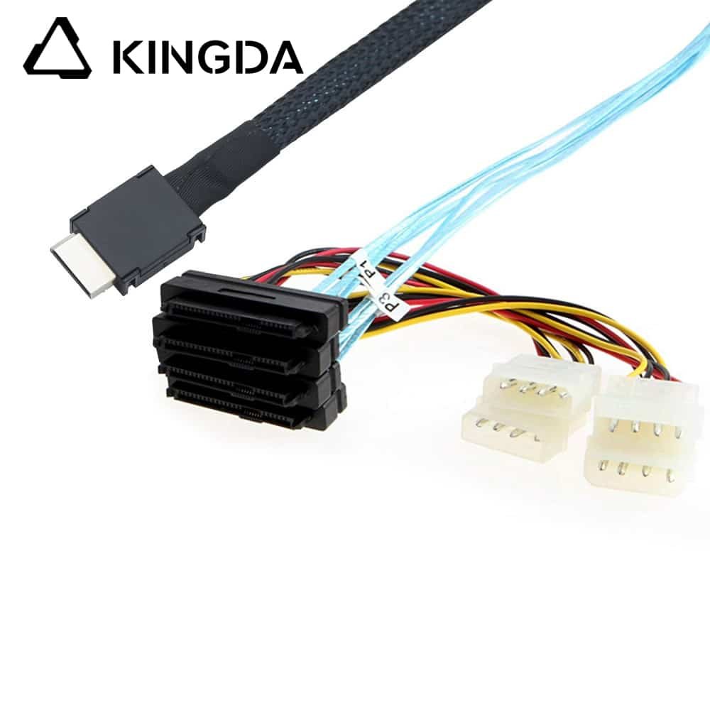 PCIE Oculink SFF 8611 4I 42P TO 4 port SFF 8482 with power