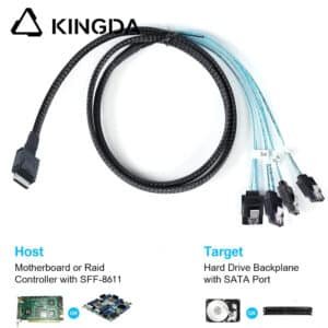 PCIE Oculink SFF 8611 4I To 4X SATA 7P female