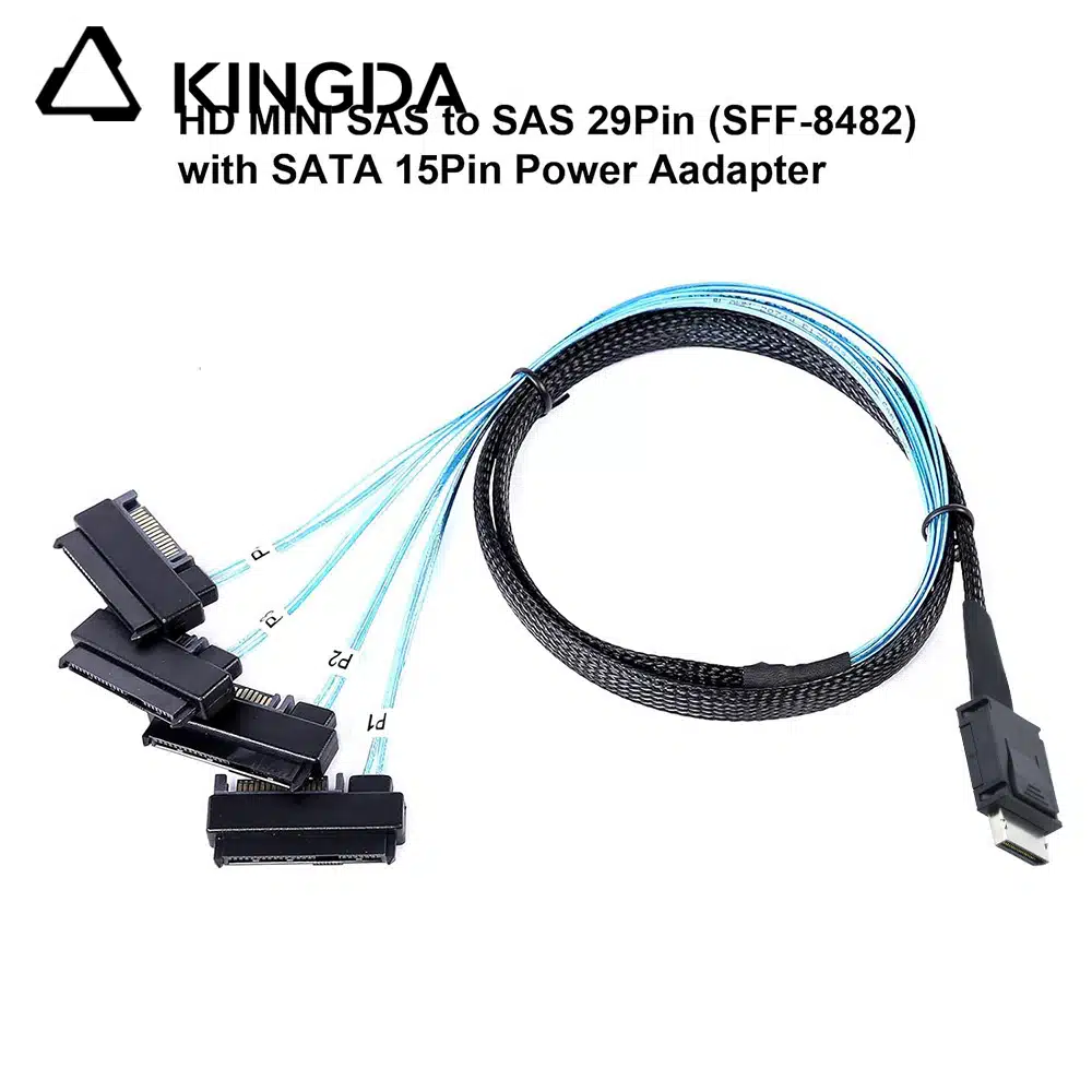 PCIE Oculink SFF 8611 4I male to 4X SFF 8482 2-in-1