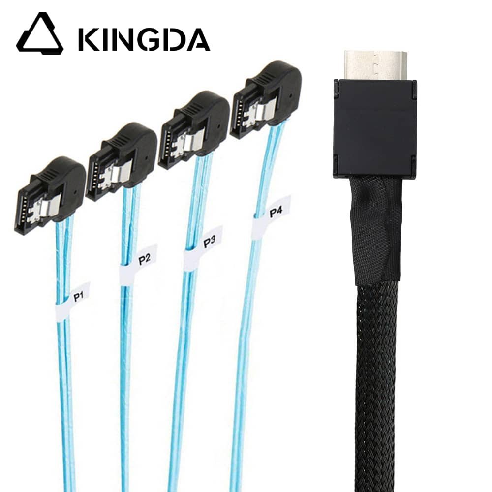 PCIE Oculink SFF 8611 4I male to 4X left bend SATA 7P