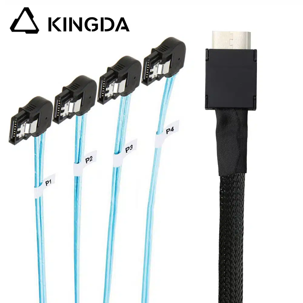PCIE Oculink SFF 8611 4I male to 4X left bend SATA 7P