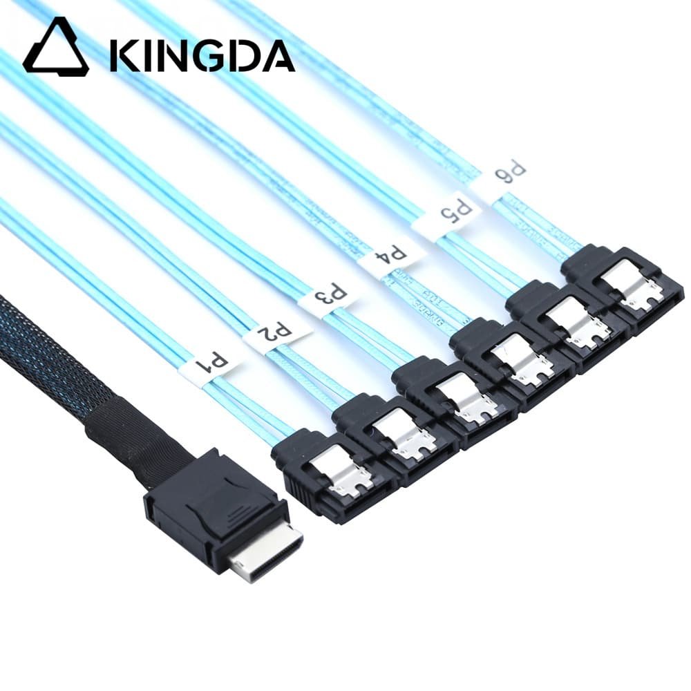 PCIE Oculink SFF 8611 4I male to 6X SATA 7P