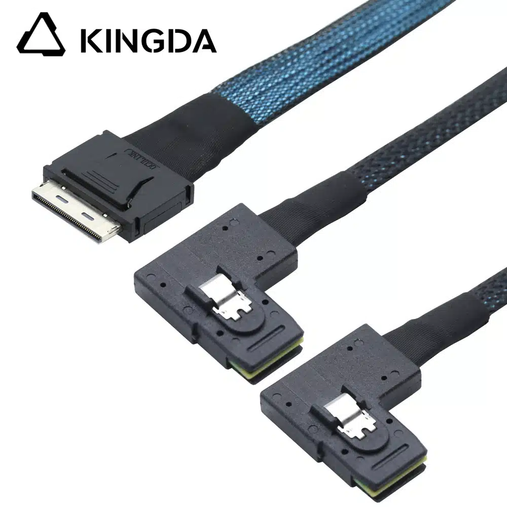 PCIE Oculink SFF 8611 8I to 2 port left bend SFF 8087