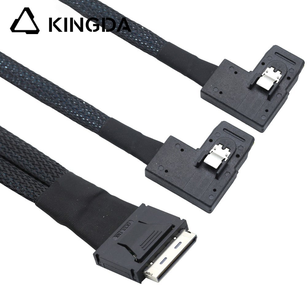 PCIE Oculink SFF 8611 8I to 2 port right angle SFF 8087